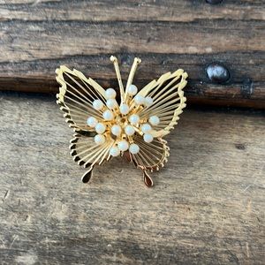 Vintage Monet Faux Pearl Brooch